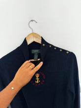 Upload image to gallery, Pull col cheminé Ralph Lauren broderie marine - S
