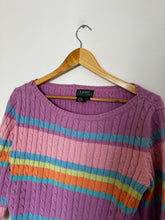 Charger l&#39;image dans la galerie, Pull Ralph Lauren à rayures multicolores manche 3/4 - L
