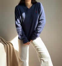 Charger l&#39;image dans la galerie, Pull col V Ralph Lauren en coton - S
