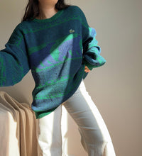 Charger l&#39;image dans la galerie, Pull Lacoste en grosse maille fabriqué en France des années 80&#39; - XL
