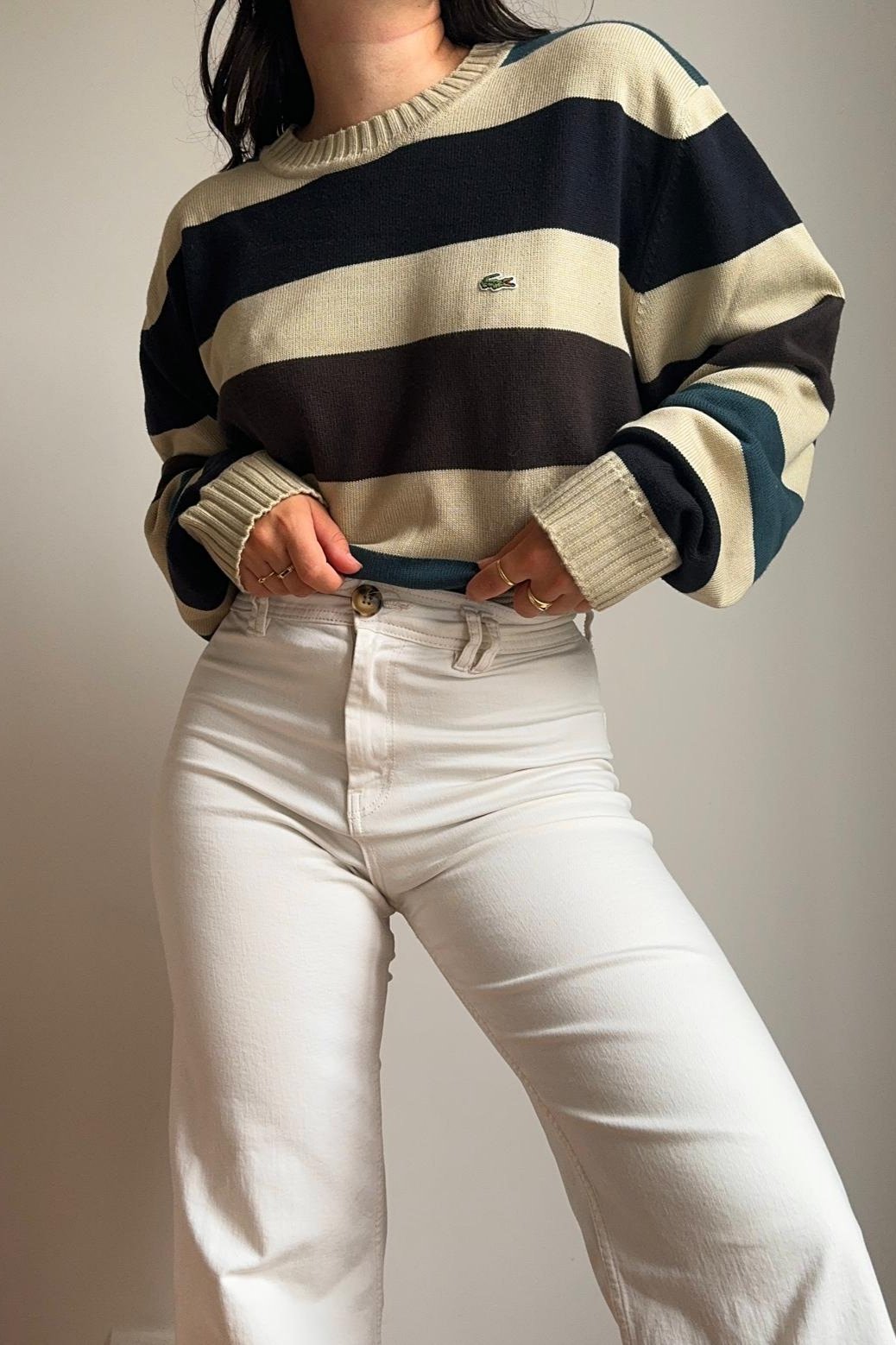 Pull Lacoste à rayures - XL