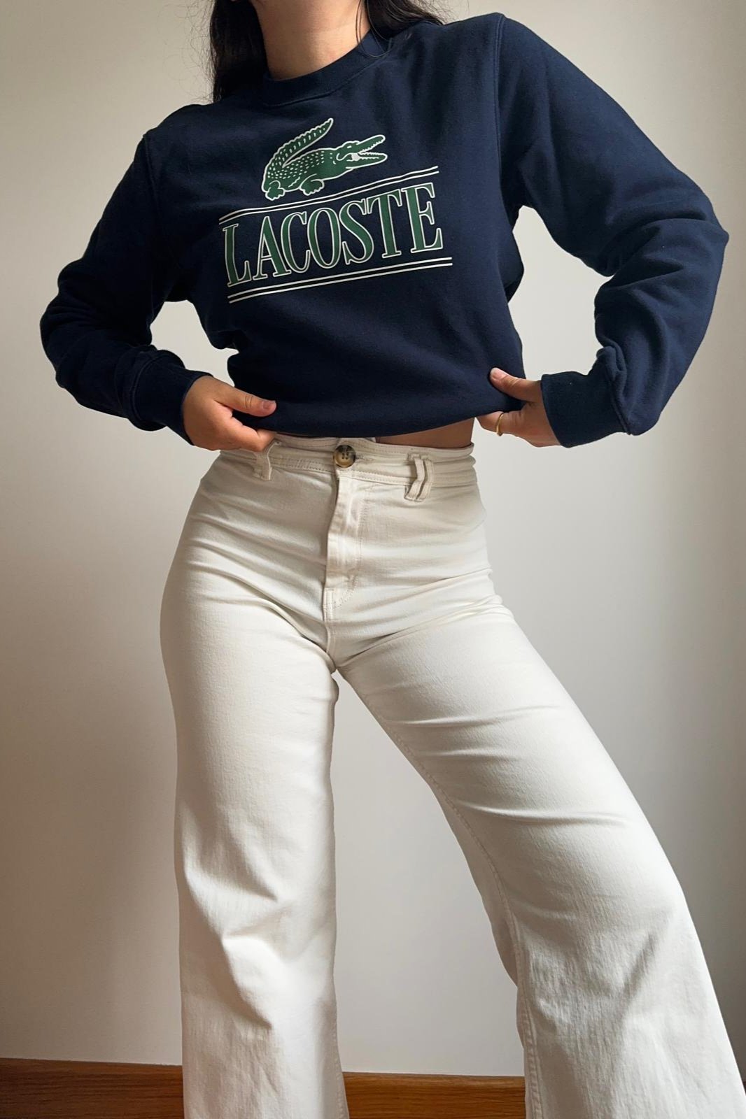 Sweat Lacoste en coton big logo - XS