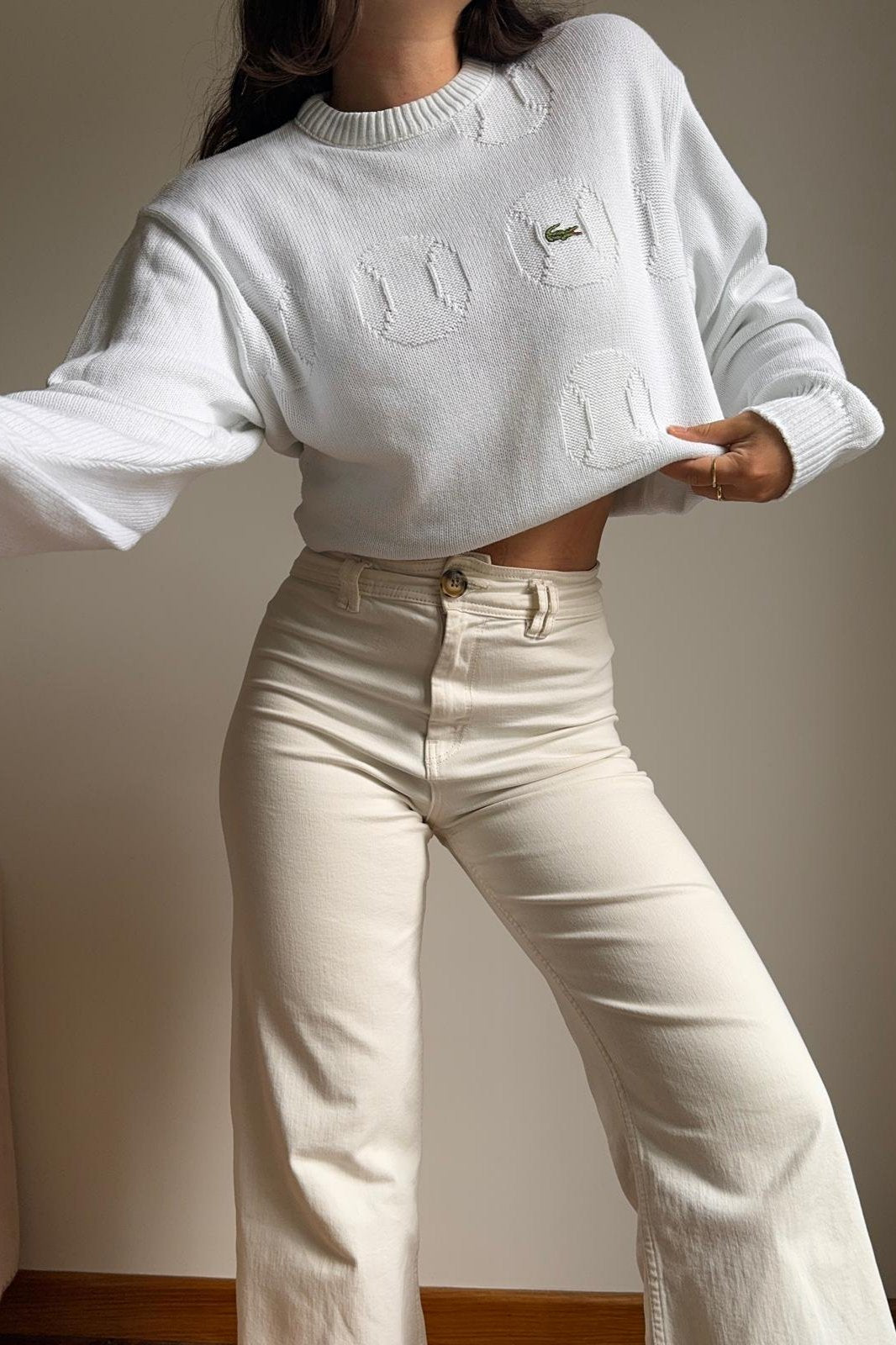 Pull Lacoste Tennis des années 80' fabriqué en France  - M