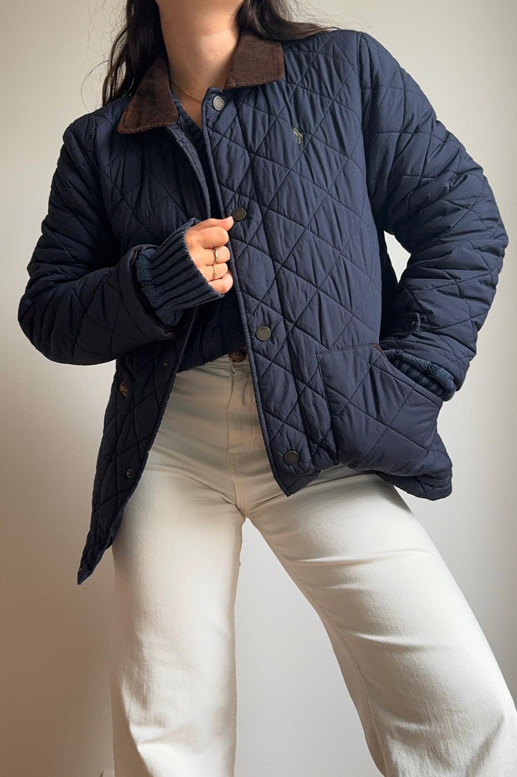 Veste Ralph Lauren hunting style avec col en velour côtelé - XS