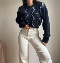 Charger l&#39;image dans la galerie, Pull Lacoste grosse maille à motifs des années 80&#39; - M
