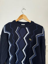 Charger l&#39;image dans la galerie, Pull Lacoste grosse maille à motifs des années 80&#39; - M
