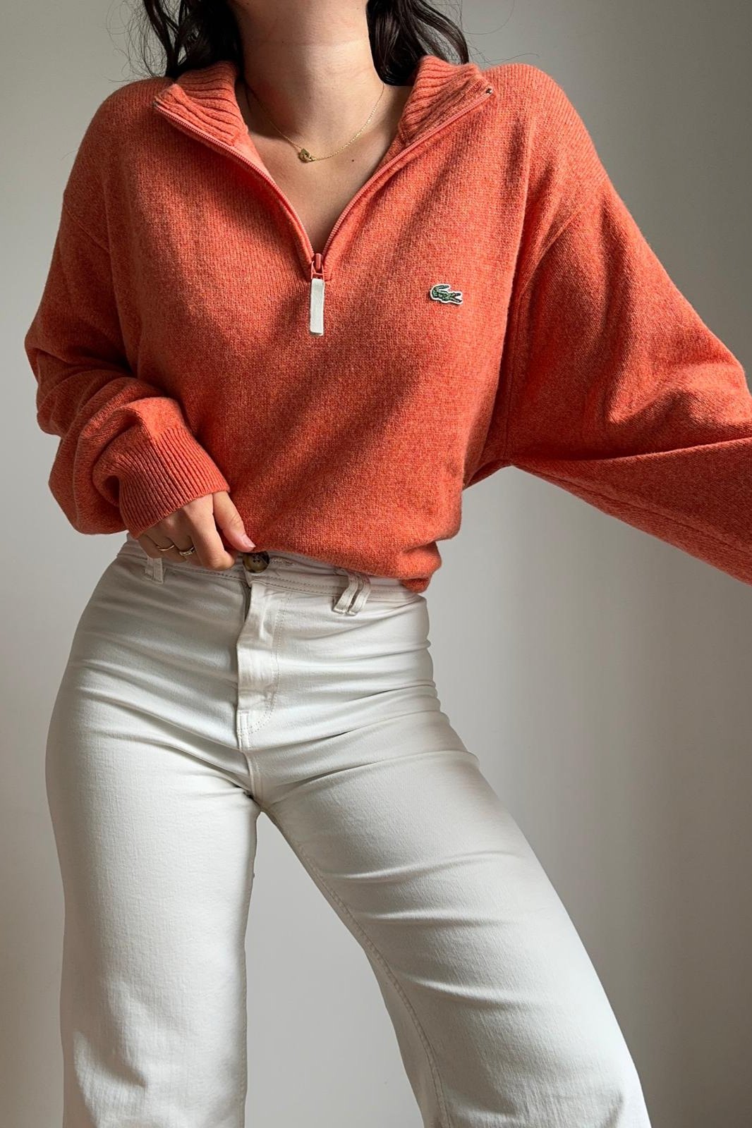 Pull half zip Lacoste en laine - XL