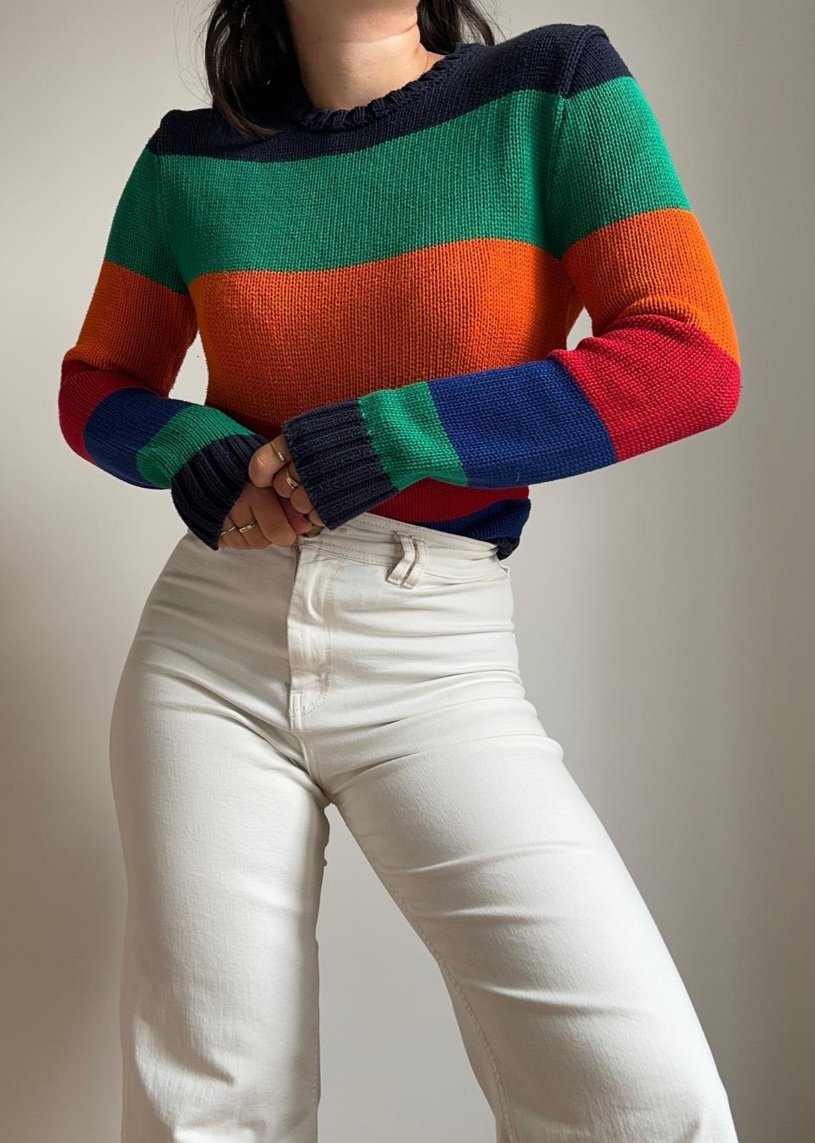 Pull Ralph Lauren à rayures multicolores - XS