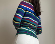 Charger l&#39;image dans la galerie, Pull Ralph Lauren rayé en laine &amp; cachemire - M
