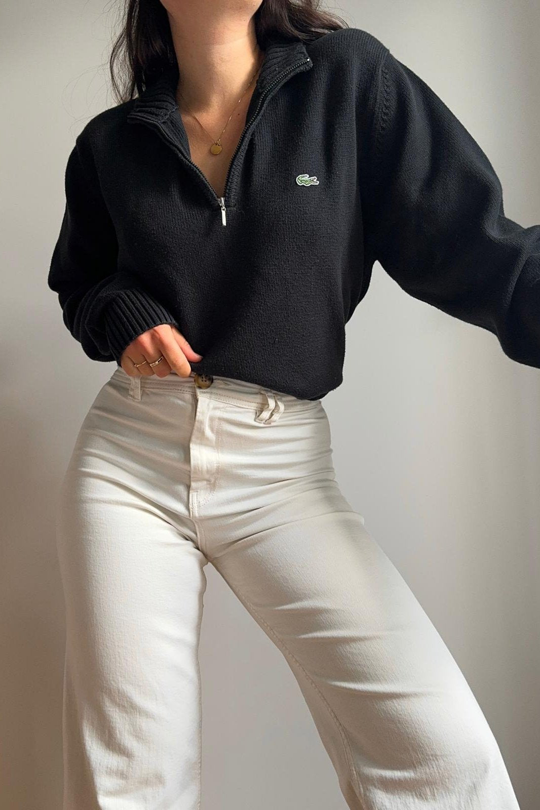 Pull half zip Lacoste noir - XL