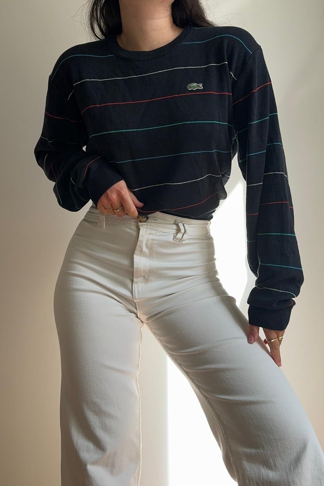 Pull Lacoste léger à rayures - L
