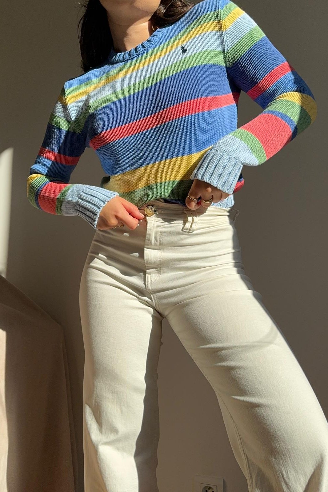 Pull Ralph Lauren à rayures multicolores - XS