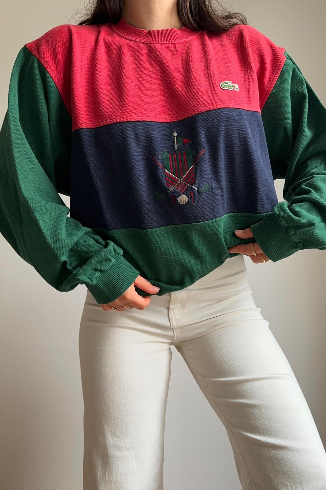 Pull Lacoste broderie Golf des années 80' - M