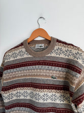 Charger l&#39;image dans la galerie, Pull Lacoste à motifs hivernaux des années 80&#39;s - S
