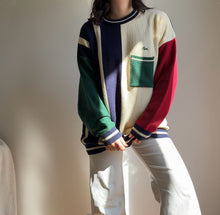 Upload image to gallery, Pull Lacoste colorblock des années 90&#39; fabriqué en France - XL
