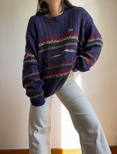 Charger l&#39;image dans la galerie, Pull Lacoste broderie golfeurs des années 80&#39; fabriqué en France - XL
