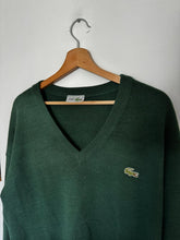 Charger l&#39;image dans la galerie, Pull col V Lacoste fabriqué en France dans les années 90&#39; - L
