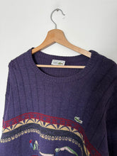 Charger l&#39;image dans la galerie, Pull Lacoste broderie golfeurs des années 80&#39; fabriqué en France - XL
