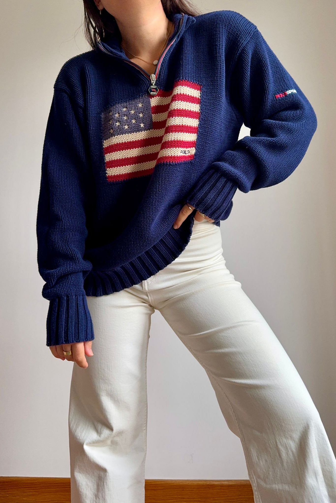 Pull half zip Ralph Lauren collection American Flag - L