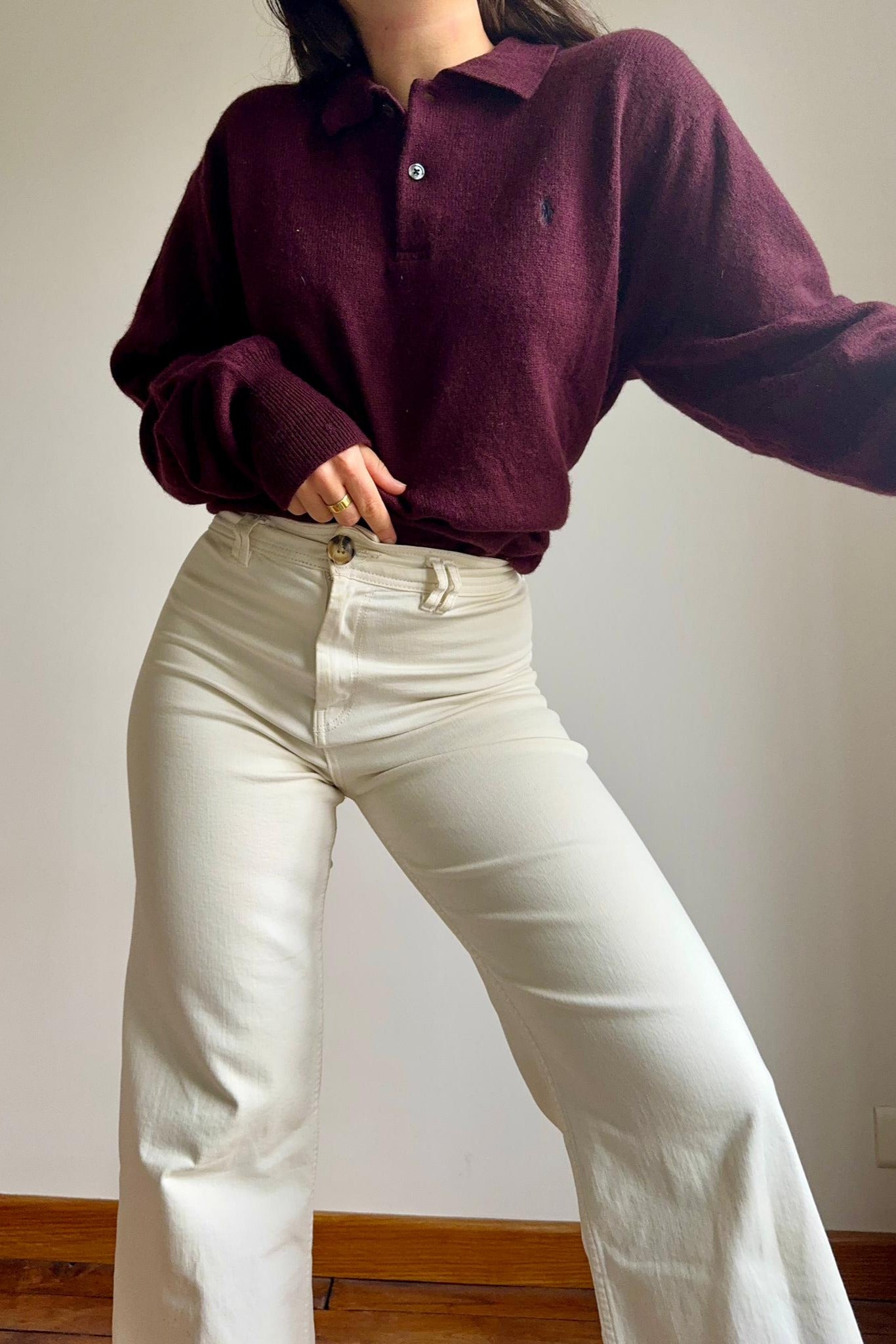 Pull Ralph Lauren style polo en laine d'agneau - XL