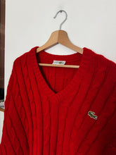 Charger l&#39;image dans la galerie, Pull col V Lacoste fabriqué en France dans les années 80&#39; - XL
