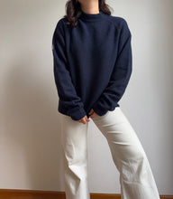 Charger l&#39;image dans la galerie, Pull col cheminé Lacoste en maille côtelée bleu marine - S
