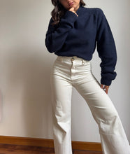 Charger l&#39;image dans la galerie, Pull col cheminé Lacoste en maille côtelée bleu marine - S
