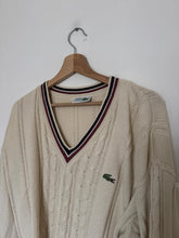 Charger l&#39;image dans la galerie, Pull col V en grosse maille fabriqué en France dans les années 80&#39;s - XL
