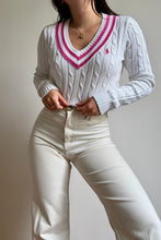 Upload image to gallery, Pull col V Ralph Lauren à la maille tressée - M
