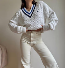 Upload image to gallery, Pull col V Ralph Lauren à la maille tressée - L
