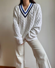 Upload image to gallery, Pull col V Ralph Lauren à la maille tressée - L
