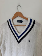 Upload image to gallery, Pull col V Ralph Lauren à la maille tressée - L
