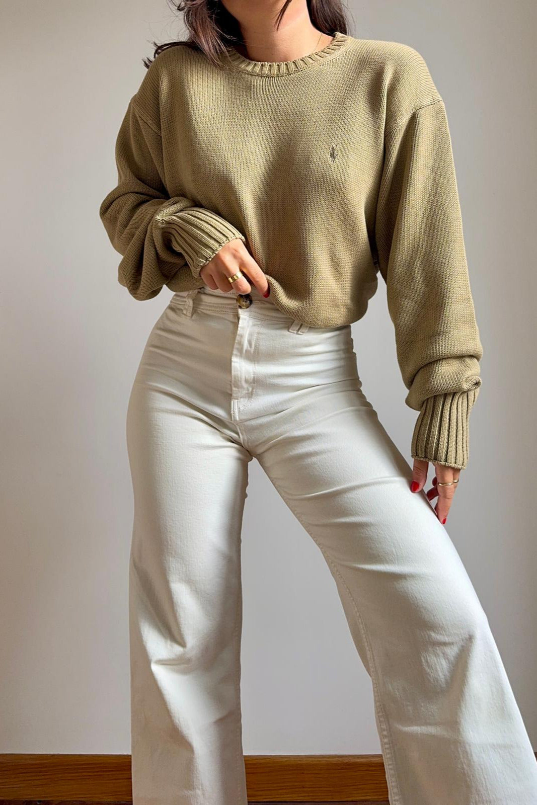 Pull Ralph Lauren en coton en grosse maille - XL