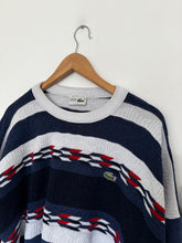 Charger l&#39;image dans la galerie, Pull Lacoste à motifs fabriqué en France dans les années 90&#39;s - XL
