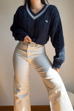 Upload image to gallery, Pull col V Lacoste en maille tressée - L
