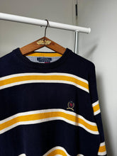 Charger l&#39;image dans la galerie, Pull Tommy Hilfiger à rayures logo brodé vintage - L
