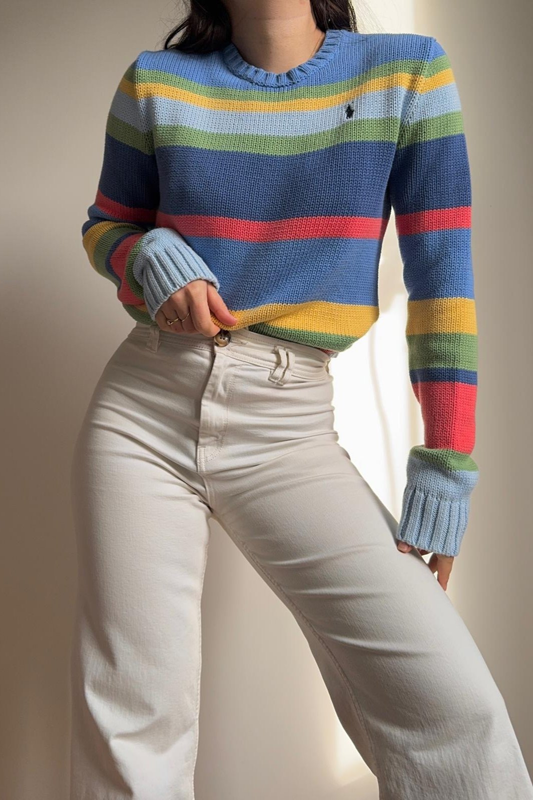 Pull Ralph Lauren à rayures multicolores - S