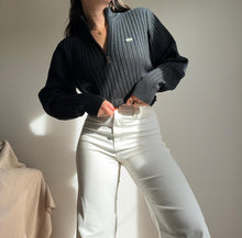 Charger l&#39;image dans la galerie, Pull half zip Lacoste en grosse maille côtelée noir - L
