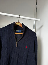 Charger l&#39;image dans la galerie, Pull half zip Ralph Lauren à la maille tressée - S
