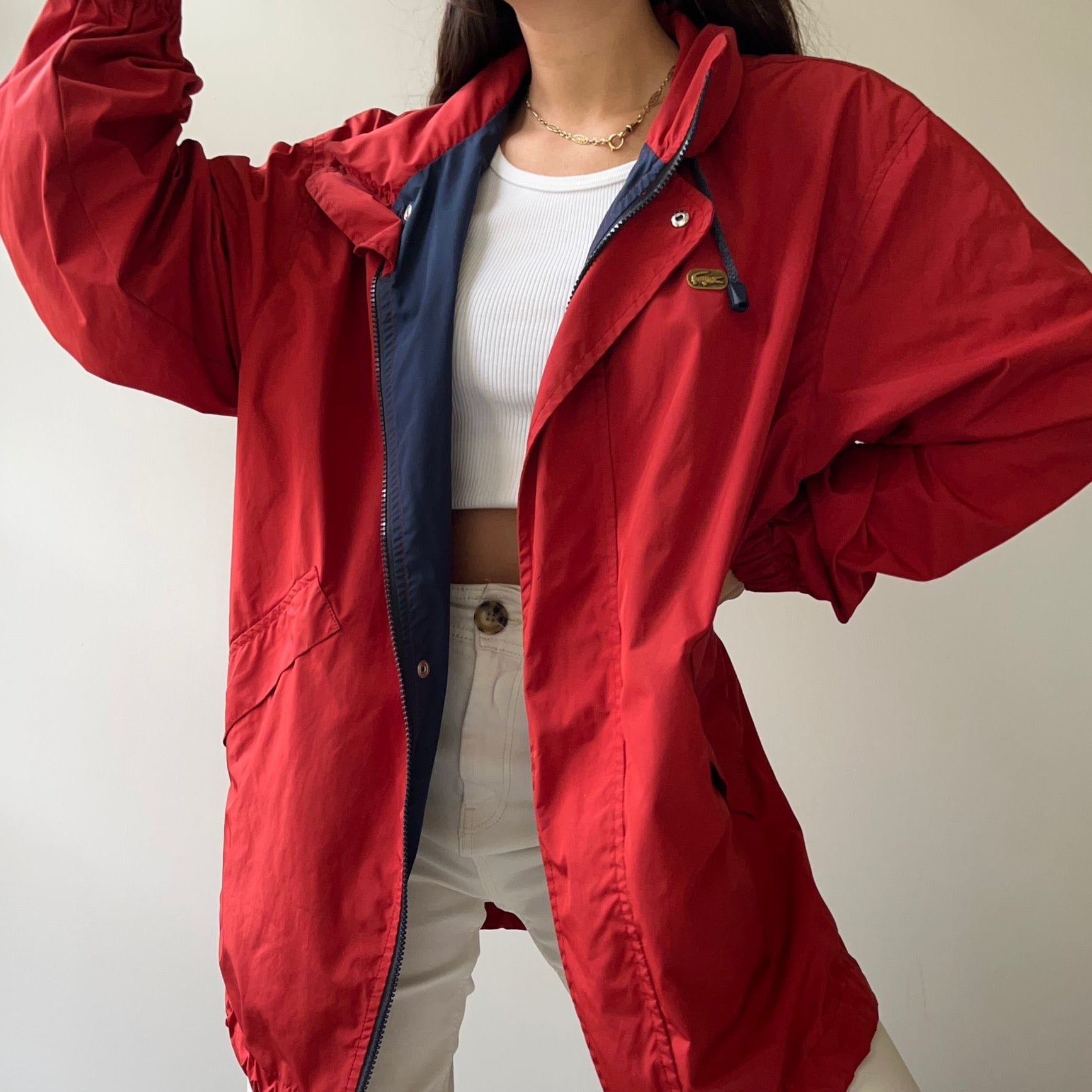 manteau rouge lacoste